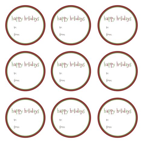 happy holidays printable labels printable templates