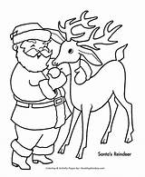 Reindeer Coloring Pages Santa Christmas Claus Drawing Xmas Template Color Printable Kids Print Colouring His Line Sheets Santas Drawings Holiday sketch template