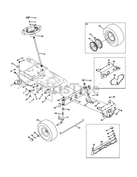 bolens wcf bolens lawn tractor  front  steering parts lookup  diagrams
