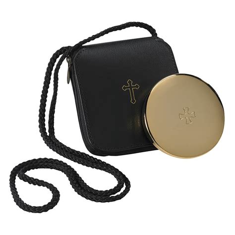 hospital pyx  leather burse gold finish mass kitspyxesburses catholic gifts