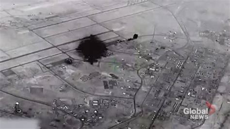 newly released drone footage shows iranian missile attack   forces  news