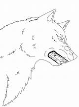 Wolf Snarling Lineart Template sketch template