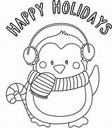 Coloring Holidays Happy Pages Printable Christmas Kids Did sketch template