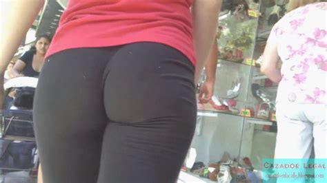 perfect butt in tight lycra leggings
