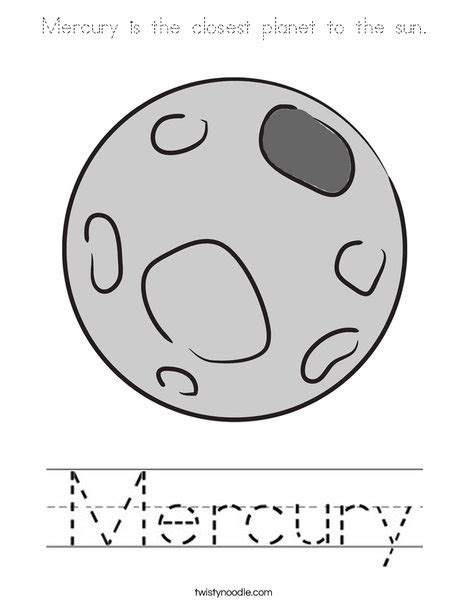 mercury   closest planet   sun coloring page tracing