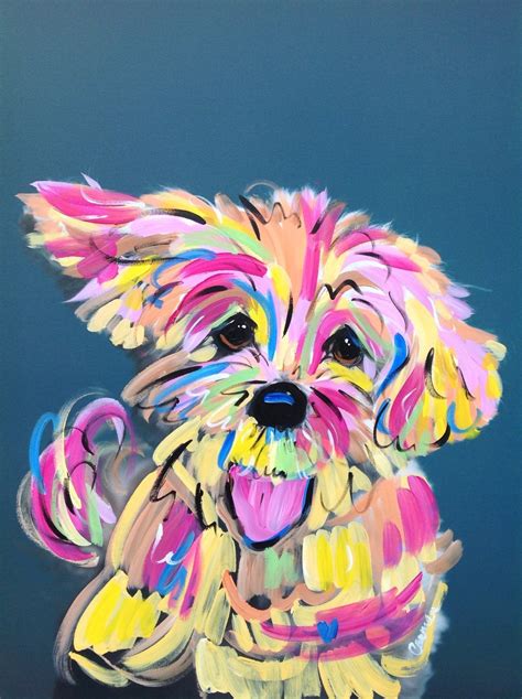 dog art dog painting dog portrait  fauxpawproductions