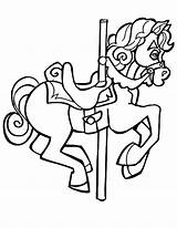 Carousel Horse Coloring Pages Drawing Flying Getdrawings sketch template