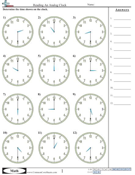 grade  time worksheet   time  minute intervals  learning