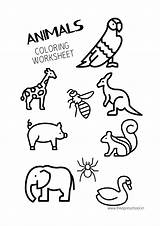 Coloring Pages Animal Animals Worksheet Downloads Printable Preschool sketch template