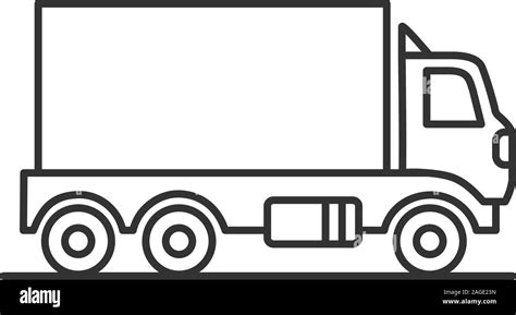 delivery truck linear icon thin  illustration freight transport