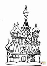 Moscow Basils Basilio Supercoloring Mosca Russia Cattedrale Kremlin sketch template