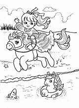Coloring Pages Pony Little Lake Near Color Printable Print Girls Children Cartoons Riding Dots Connect Several Let Well There River sketch template