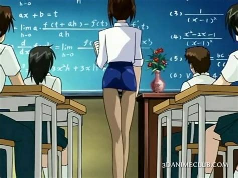 Hentai School Teacher In Short Skirt Shows Pussy On