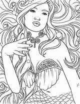 Coloring Pages Fenech Mermaids Selina Adult Mermaid Ocean Fantasy Coloriage Adulte Calm Kleurplaat Collection Printable Colouring Adults Stress Anti Sirene sketch template