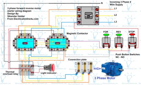 phase motor  reverse circuit reverse electrical diagram