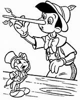 Pinocchio Coloring Pages Nose Cricket Printable Disney Jiminy Color Lie Growing Long Because Deception Cartoons Print Book His Kids Christmas sketch template