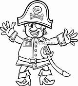 Pirate Coloring Captain Cartoon Eye Funny Drawing Vector Izakowski Book Illustration Stock Yayimages Royalty Shutterstock Piraten sketch template