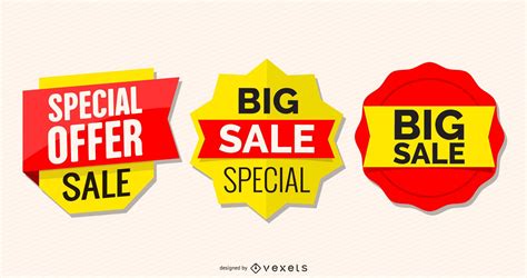glossy promotional sale label set vector