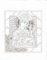 Icone Russie Religieuse Goix épinglé Marishka Enluminure sketch template