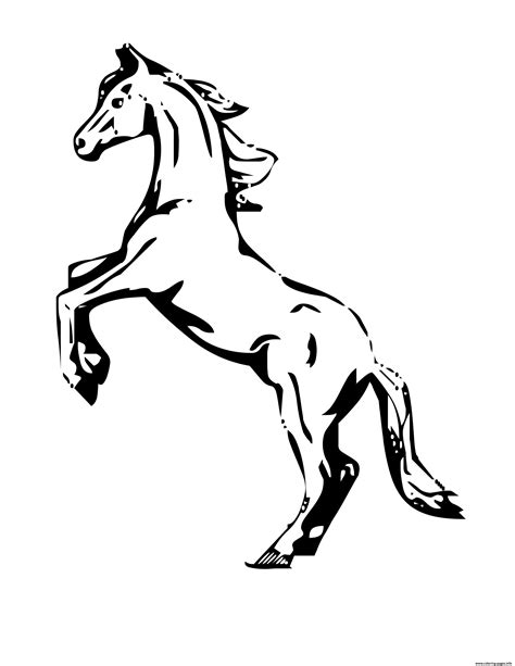 rearing horse coloring page printable