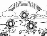 Coloring Pages Easy Adults Sunflowers Kids sketch template