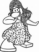 Coloring Penguin Club Dance Girl Wecoloringpage sketch template
