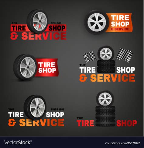 tire shop logo royalty free vector image vectorstock
