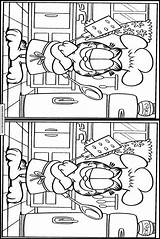 Garfield Kids Difference Printable Find Spot Coloring Pages Differences Activities Choose Board Games Sheets sketch template
