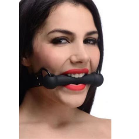 fixation oral open mouth gag silicone bone bit gag bdsm bondage harness