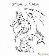 Coloring Simba Nala Lion King Pages Comments sketch template