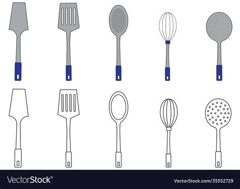 utensils coloring page royalty  vector image