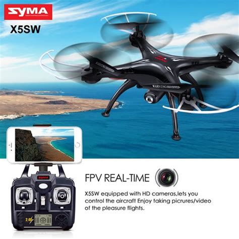 syma xsw  wifi fpv hd camera  ch axis headless mode rc quadcopter black