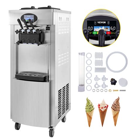 Vevor 2200w Commercial Soft Ice Cream Machine 3 Flavors 5 3 To 7