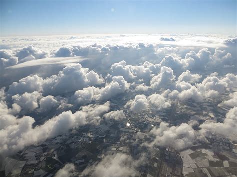 photo clouds top view plane view airplane aerial view flying hippopx