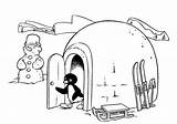 Pingu Coloring Igloo Came His Just sketch template