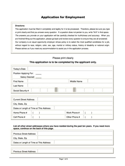 Fillable Online Blank Fillable Job Application Form Fax Email Print
