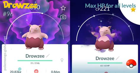 drowzee max hp   levels pokemon