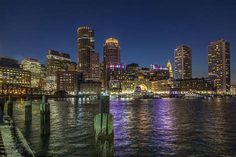 img boston harbor night  foto bild north america united states  england bilder