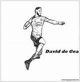Pages Gea David Coloring Soccer Players Color sketch template