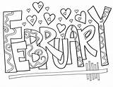 February Coloring Pages Color Read Kids Months Calendar Year sketch template