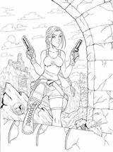 Raider Lara Croft sketch template