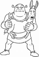 Coloring Shrek Ogre Donkey Drawings Pages Coloriage Designlooter Para Dibujos Desenhos 791px 73kb sketch template