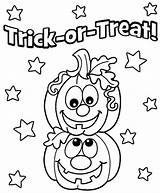 Halloween Coloring Pages Treat Trick Printable Pumpkin Pre Mummy Preschool Happy Sheets Oriental Trading Print Colouring Kids Preschoolers Color Holidays sketch template