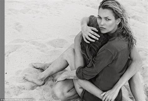 kate moss frolics with topless daria werbowy in photos for french fashion house daily mail online