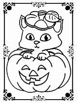 Coloring Pages Cat Pumpkin Halloween Family Printable Color Realistic Template Getcolorings sketch template