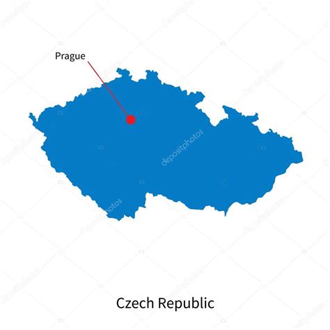 gedetailleerde vector kaart van tsjechie en hoofdstad stad praag stockvector  tkacchuk