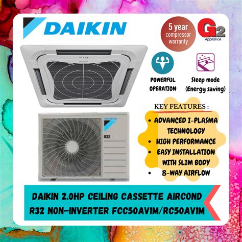 daikin hp ceiling cassette aircond   inverter fccavmrcavm