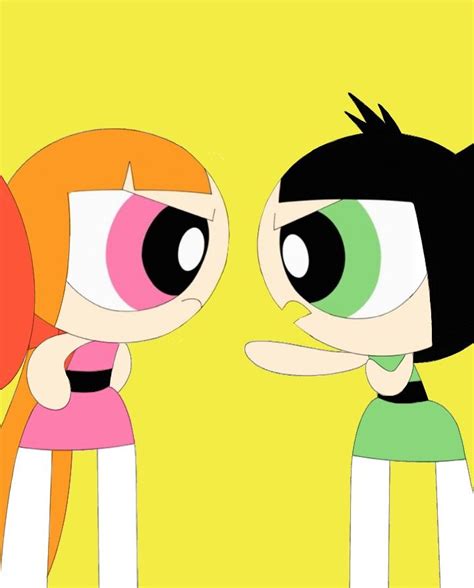 buttercup angry with blossom 3 powerpuff girls fanart ppg and rrb