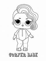 Lol Babe Surfer Coloring Doll Pages Print Color Dolls Surprise Printable Cartoon Kids Categories sketch template