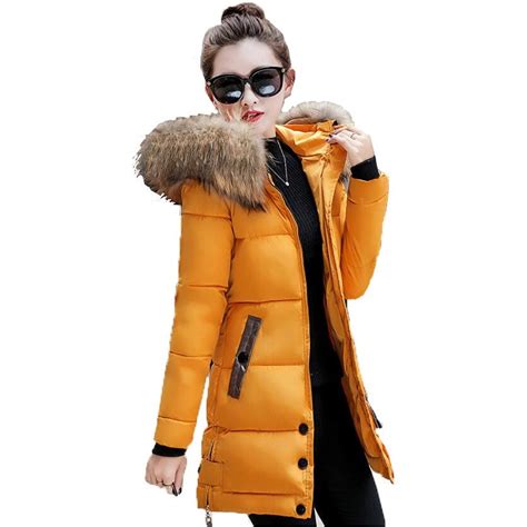 big fur collar women winter jacket hooded coat female outerwear parka ladies warm long winter